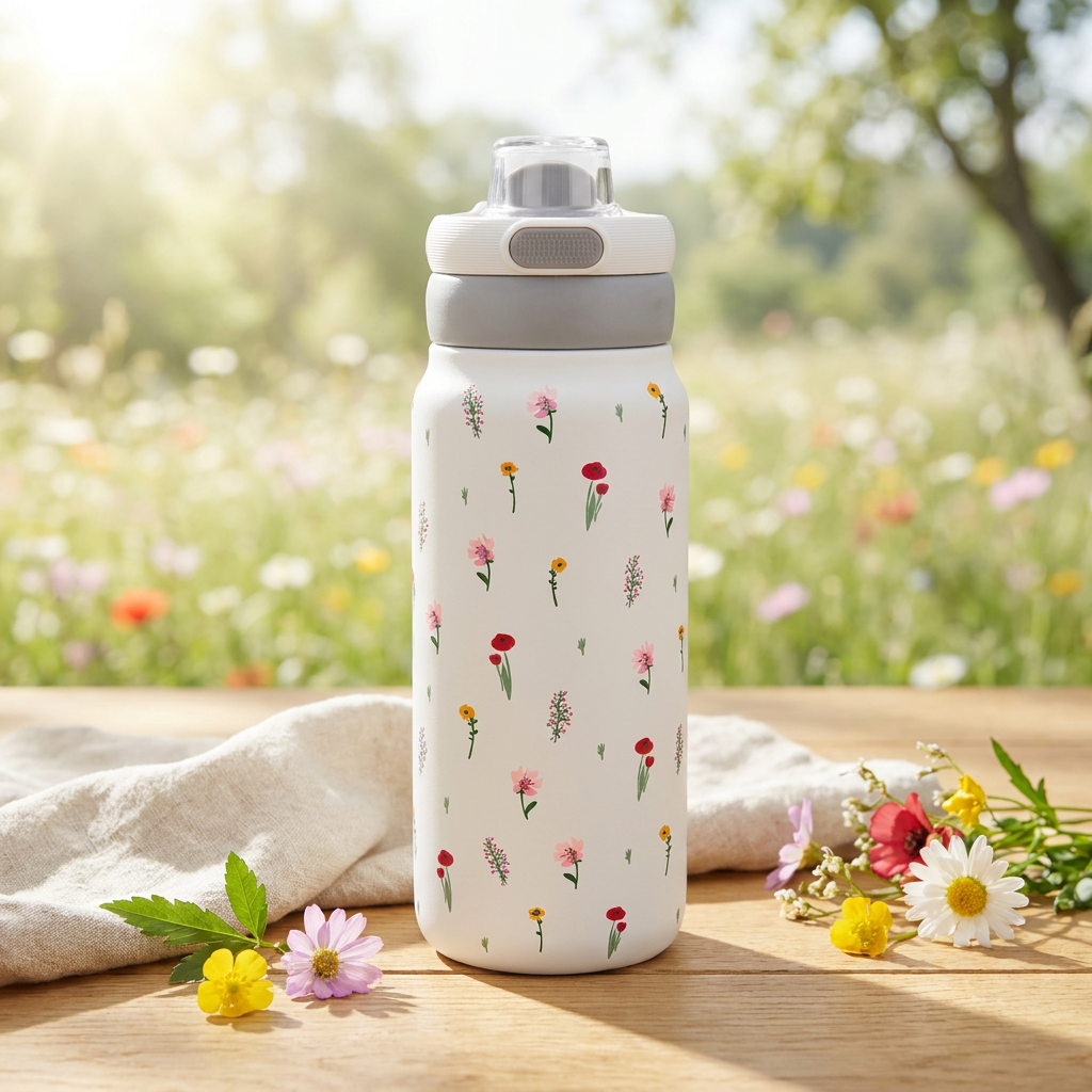Botella Térmica de Acero Inoxidable Sport – Little Bloom | Aurea