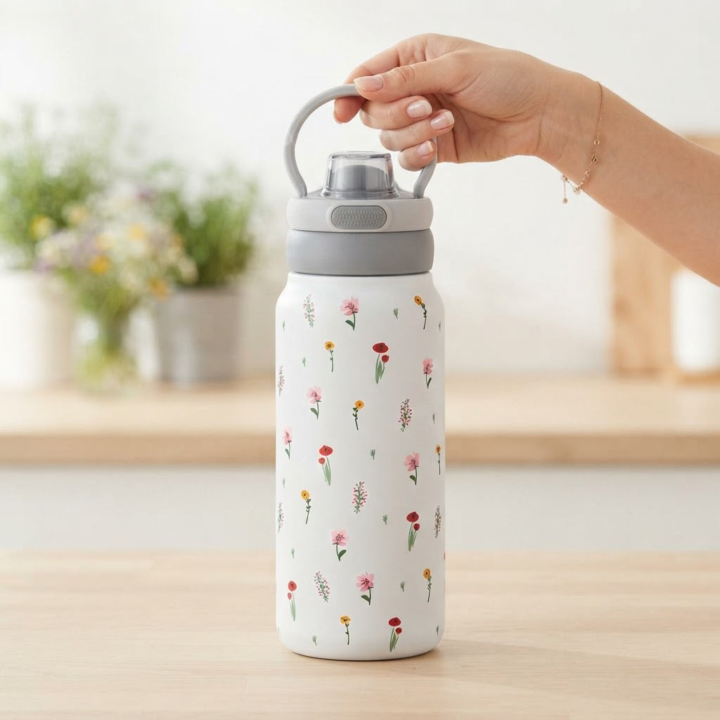 Botella Térmica de Acero Inoxidable Sport – Little Bloom | Aurea