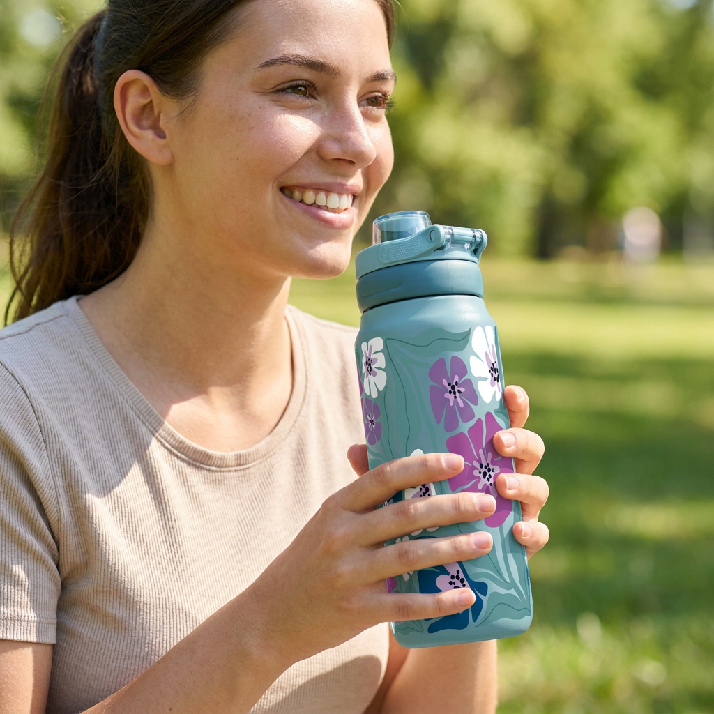 Botella Térmica de Acero Inoxidable Sport – Tropic Bloom | Aurea