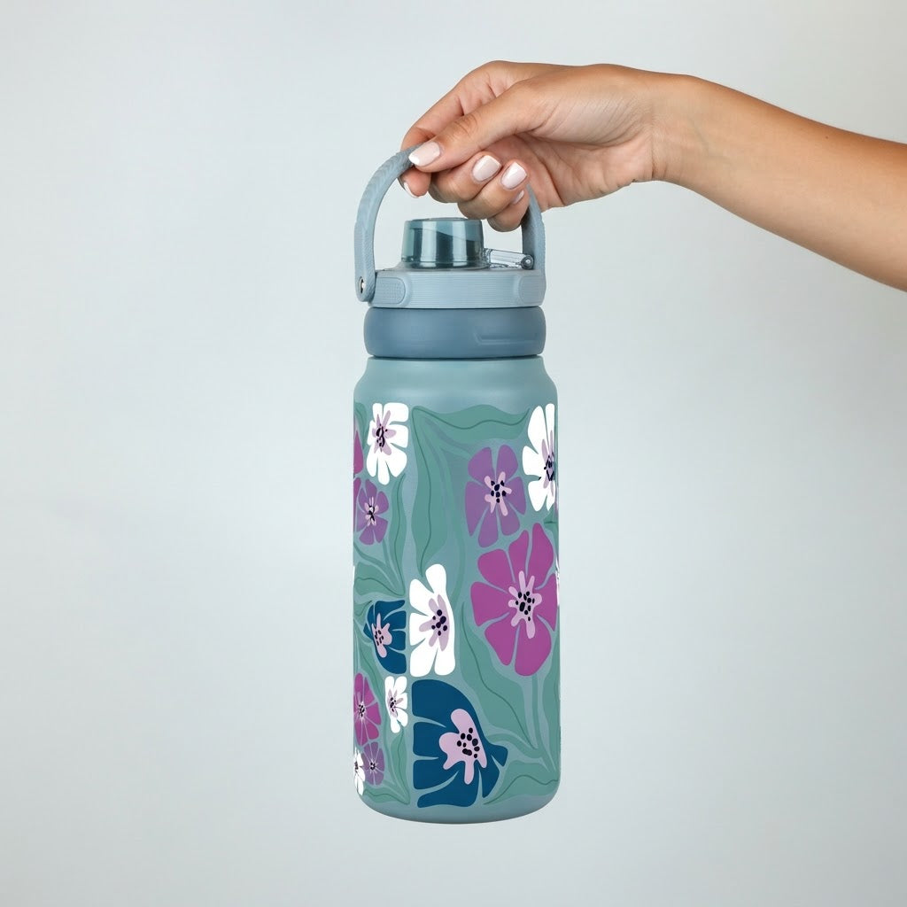 Botella Térmica de Acero Inoxidable Sport – Tropic Bloom | Aurea