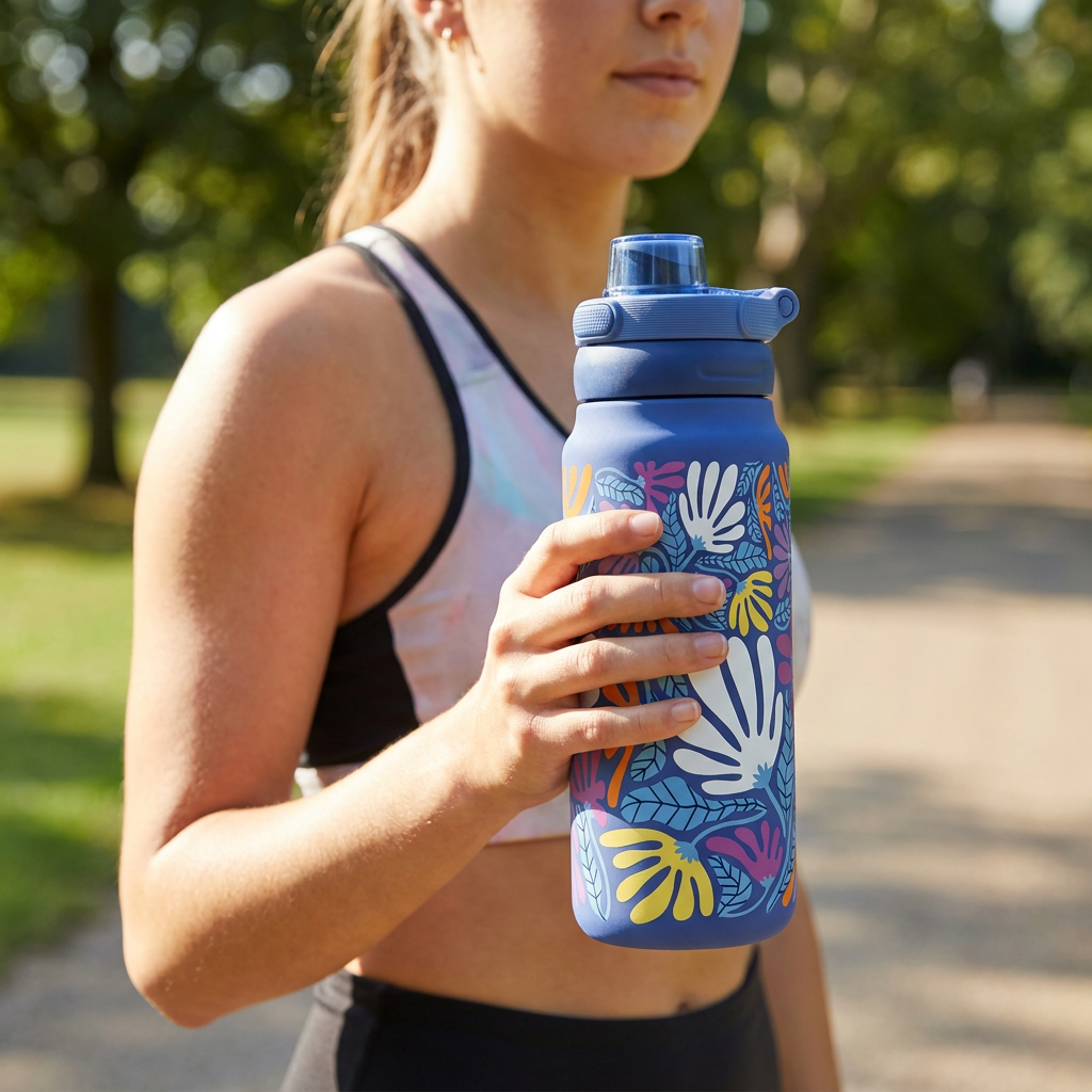 Botella Térmica de Acero Inoxidable Sport – Tropic Bloom | Aurea