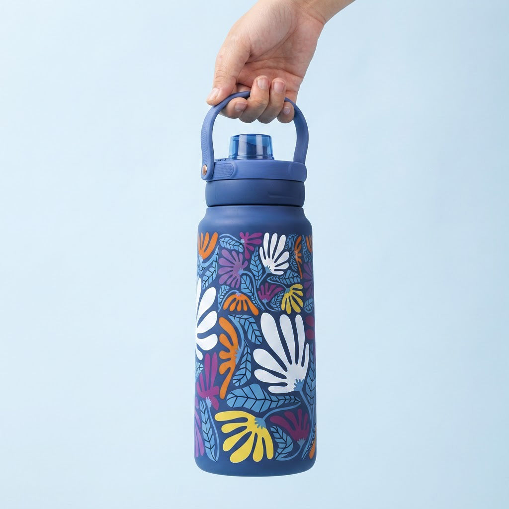 Botella Térmica de Acero Inoxidable Sport – Tropic Bloom | Aurea