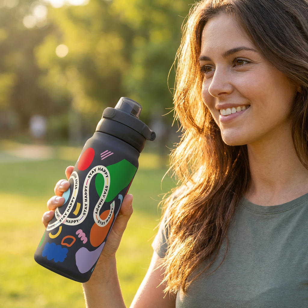Botella Térmica de Acero Inoxidable Sport – Keep Moving | Aurea