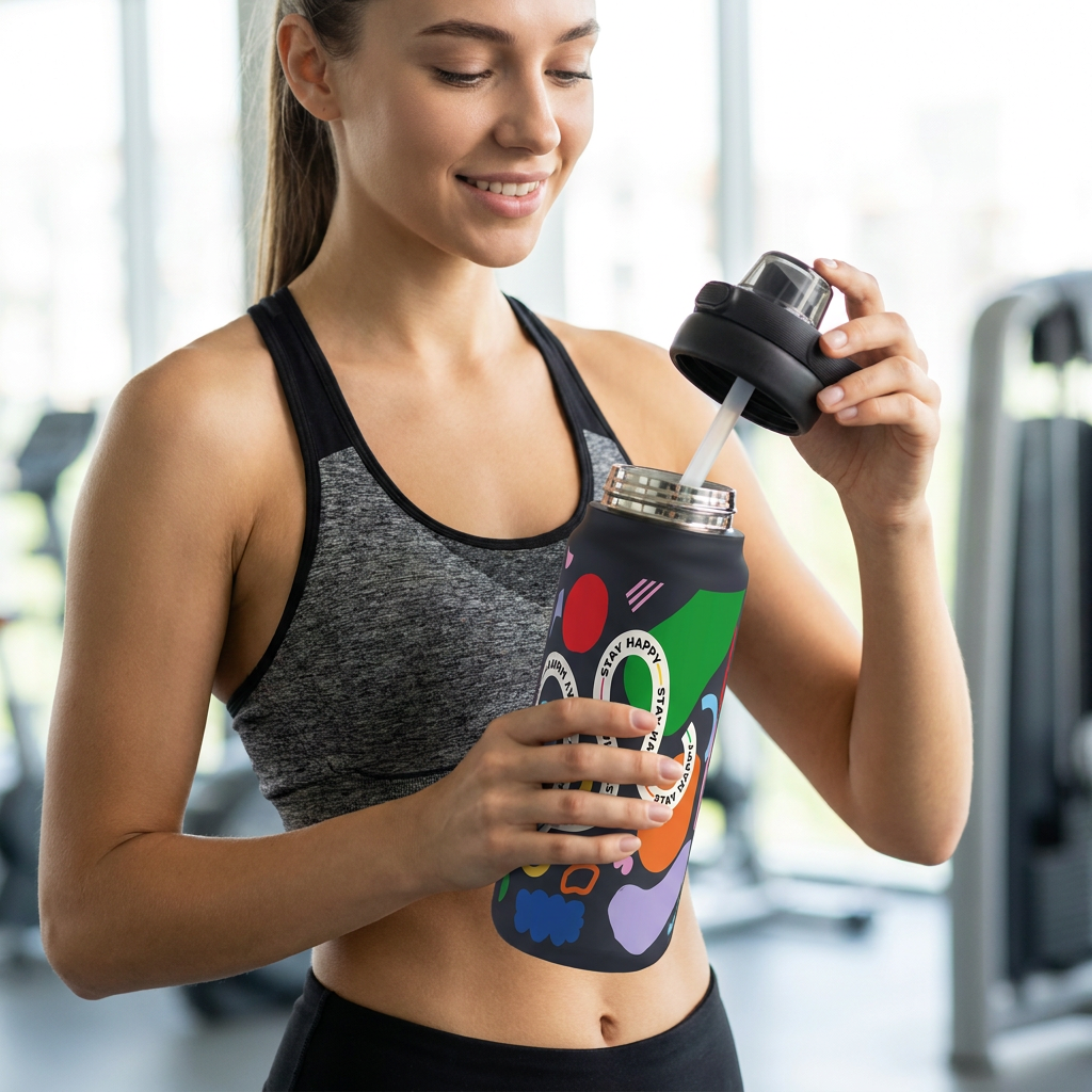Botella Térmica de Acero Inoxidable Sport – Keep Moving | Aurea