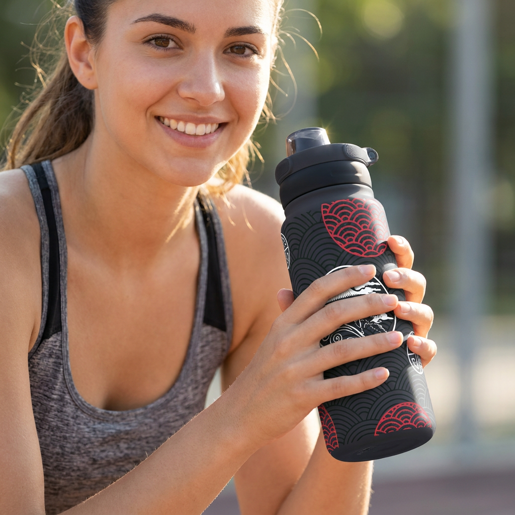 Botella Térmica Sport de Acero Inoxidable con Interior Cerámico y Doble Tapón – Kyoto