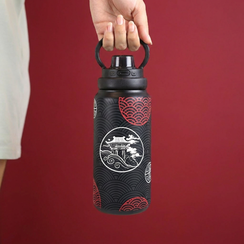 Botella Térmica Sport de Acero Inoxidable con Interior Cerámico y Doble Tapón – Kyoto