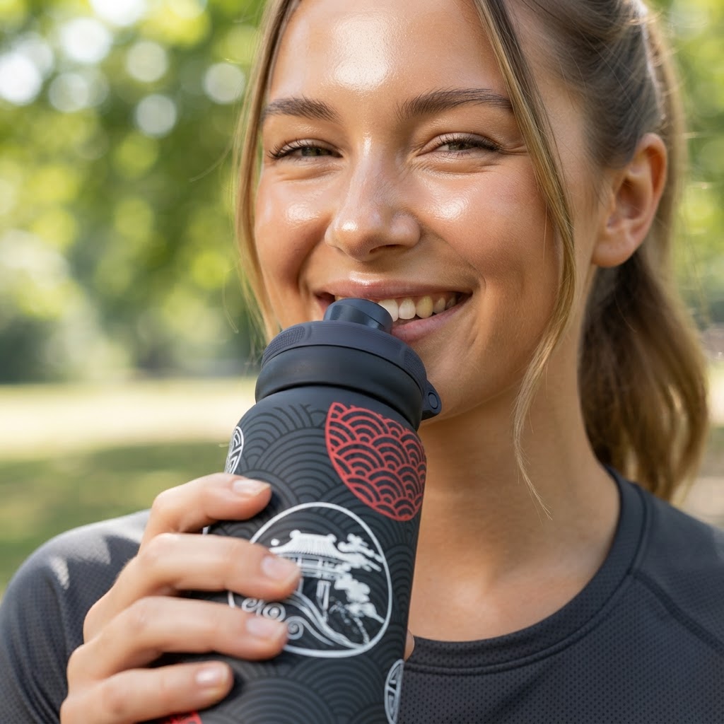Botella Térmica Sport de Acero Inoxidable con Interior Cerámico y Doble Tapón – Kyoto