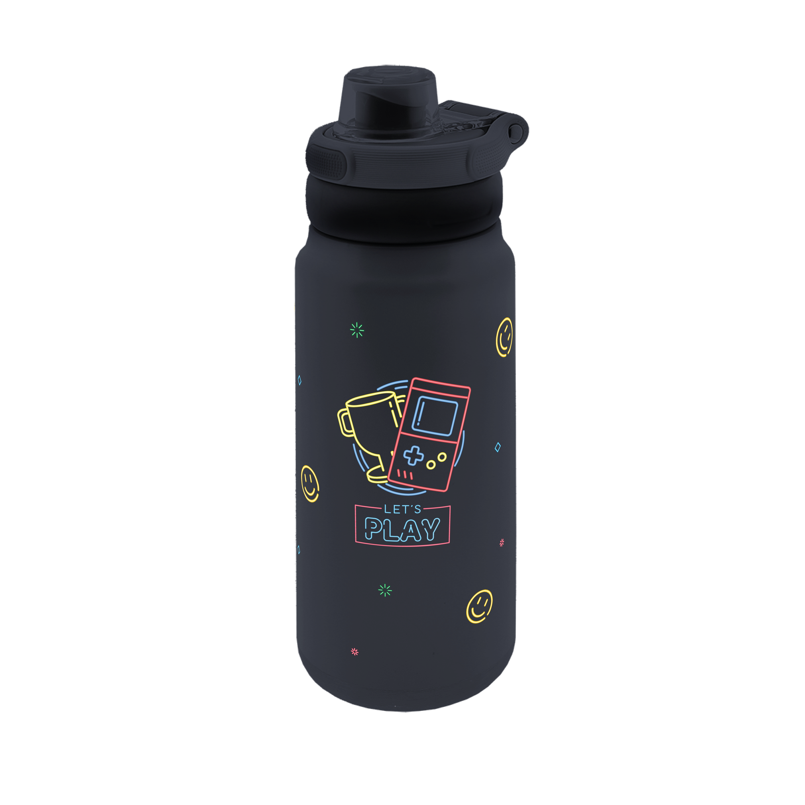 Botella Térmica Sport de Acero Inoxidable con Interior Cerámico y Doble Tapón – Neon Score