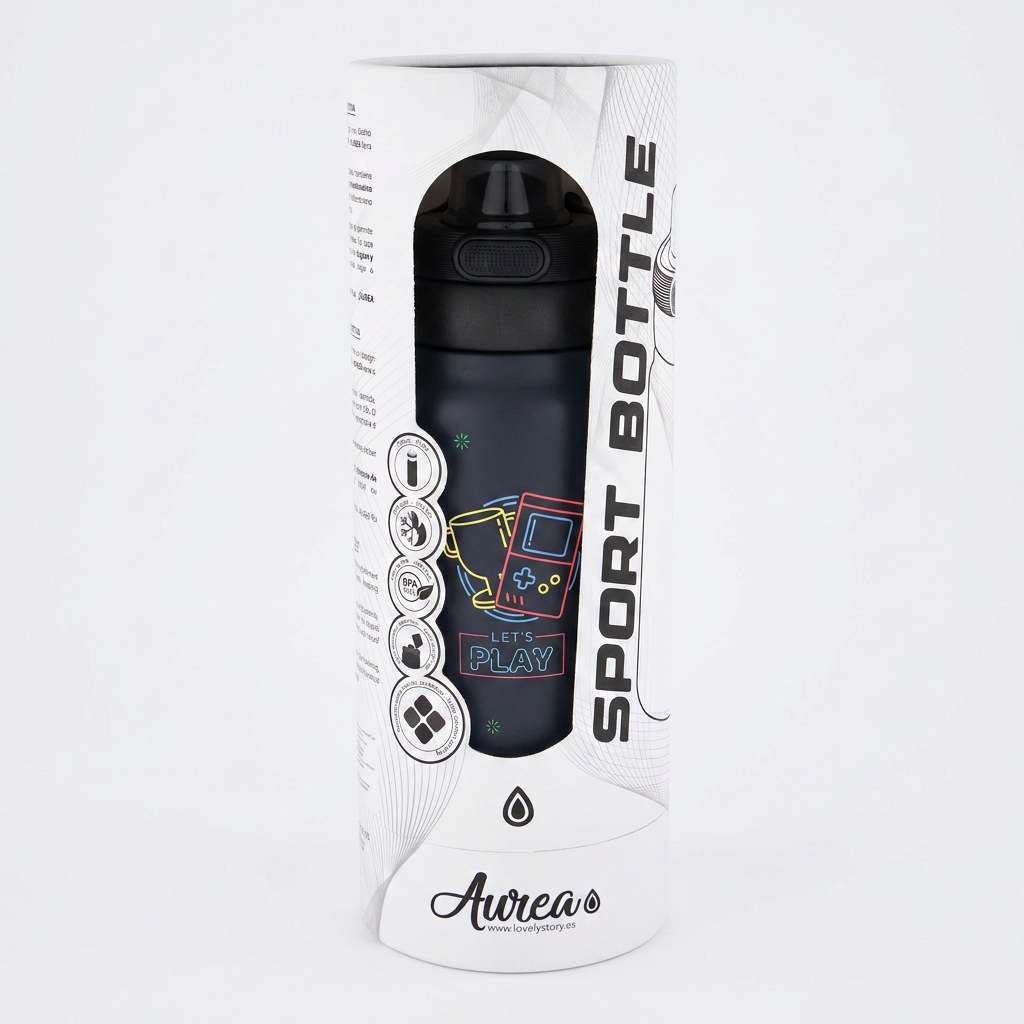 Botella Térmica Sport de Acero Inoxidable con Interior Cerámico y Doble Tapón – Neon Score