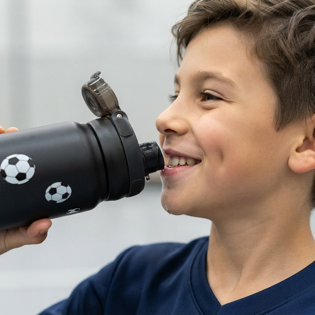 Botella Térmica Sport de Acero Inoxidable con Interior Cerámico y Doble Tapón – Football Match