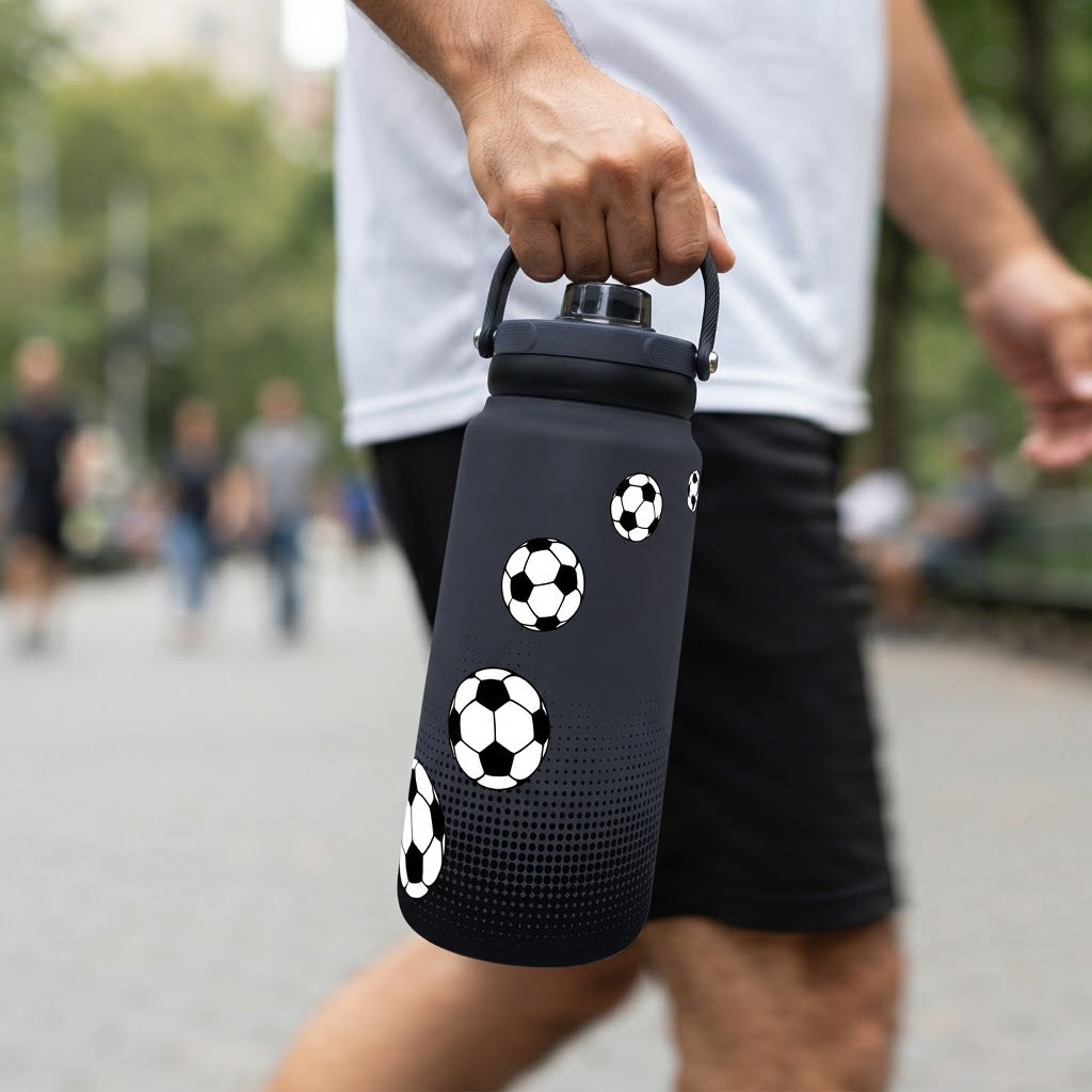 Botella Térmica Sport de Acero Inoxidable con Interior Cerámico y Doble Tapón – Football Match