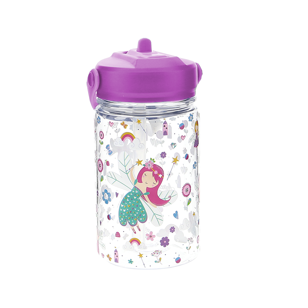 Botella Tritán 350ml Adaptador Infantil Con Pajita - Fantasy Collection