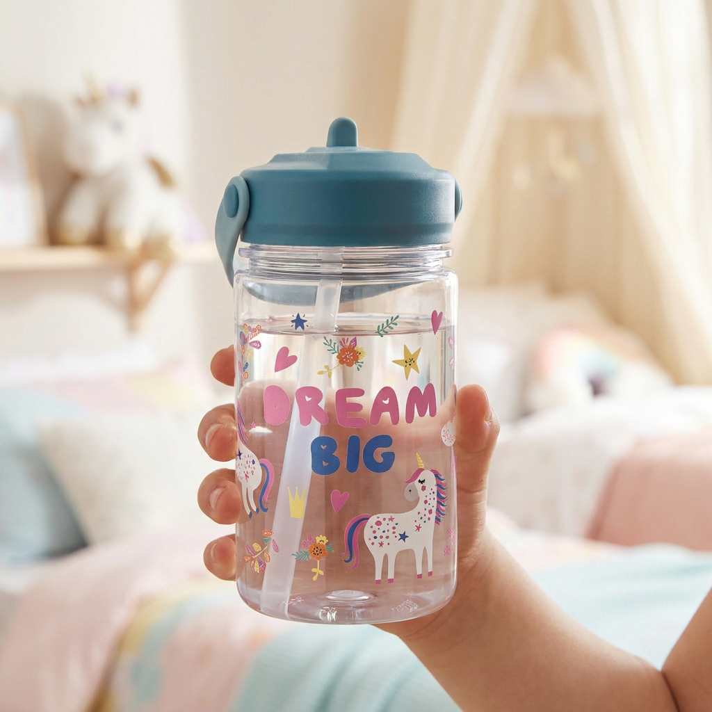Botella Tritán 350 ml con pajita - Dream Big - Emerald