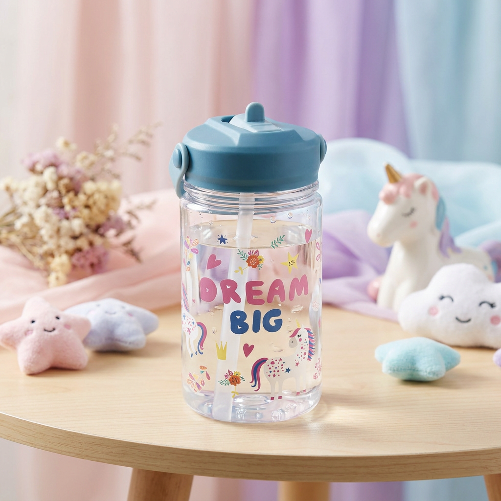Botella Tritán 350 ml con pajita - Dream Big - Emerald