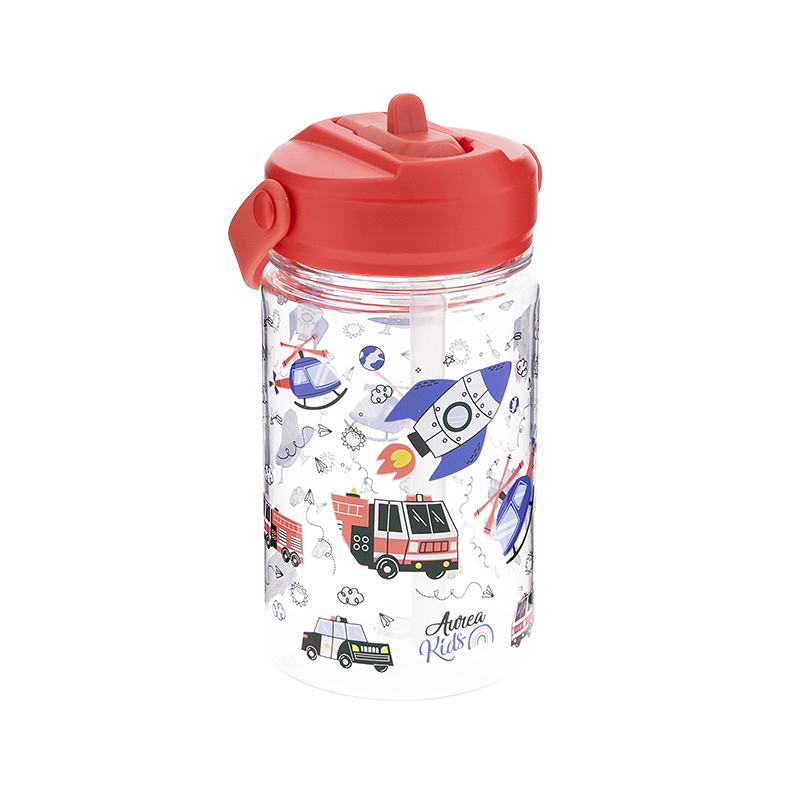 Botella Tritán 350ml Adaptador Infantil Con Pajita - Cars