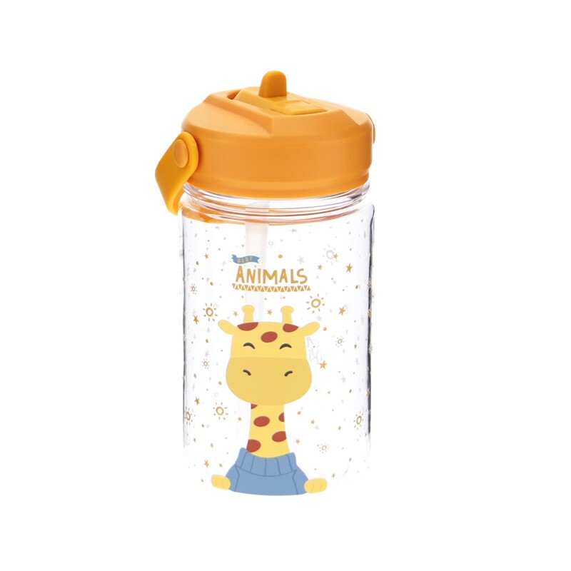 Botella Tritán 350ml Adaptador Infantil con Pajita - 3D Animals