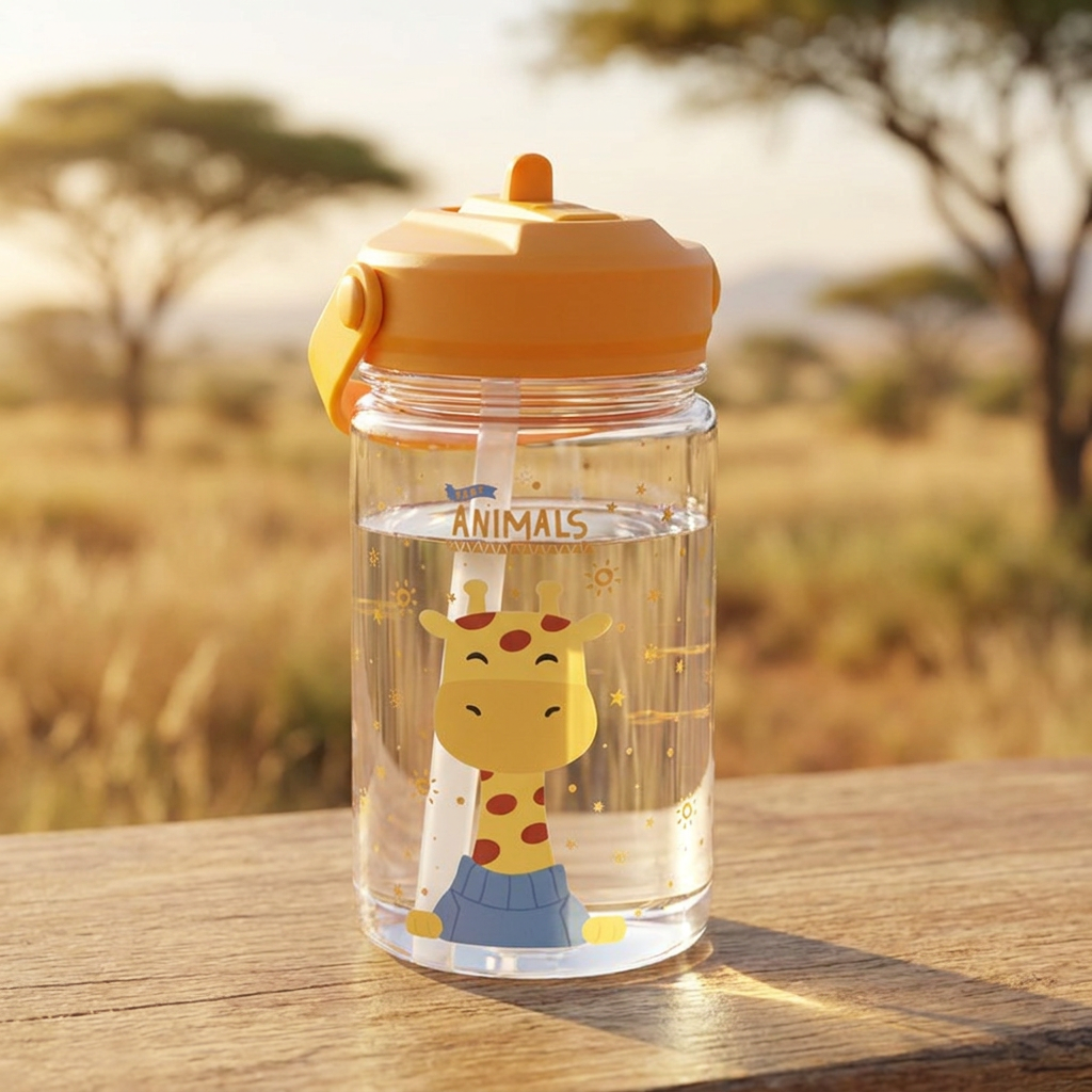 Botella Tritán con Adaptador Infantil – 3D Animals | Aurea Kids