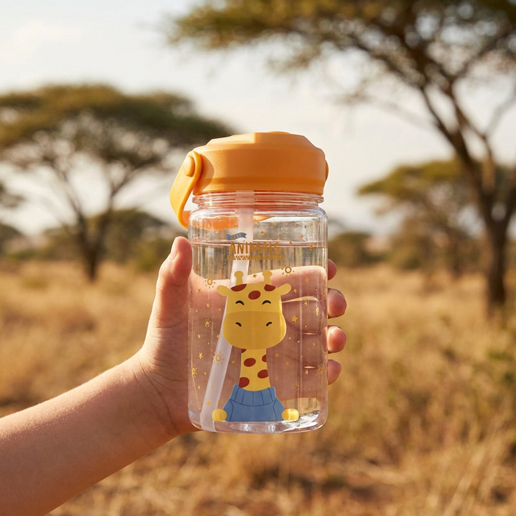 Botella Tritán con Adaptador Infantil – 3D Animals | Aurea Kids