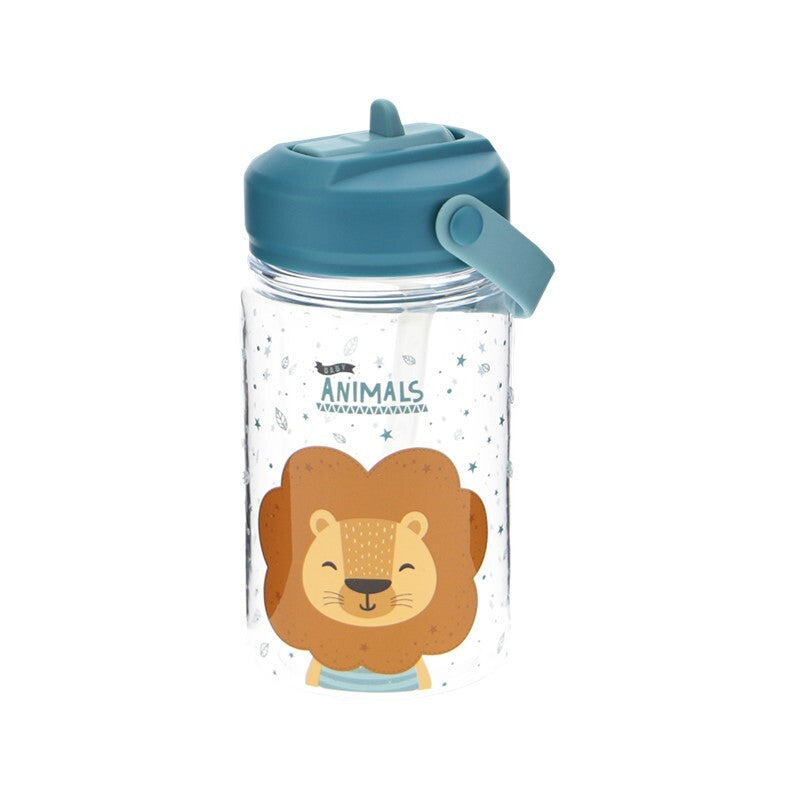 Botella Tritán 350ml Adaptador Infantil con Pajita - 3D Animals