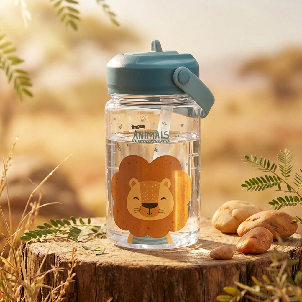 Botella Tritán con Adaptador Infantil – 3D Animals | Aurea Kids