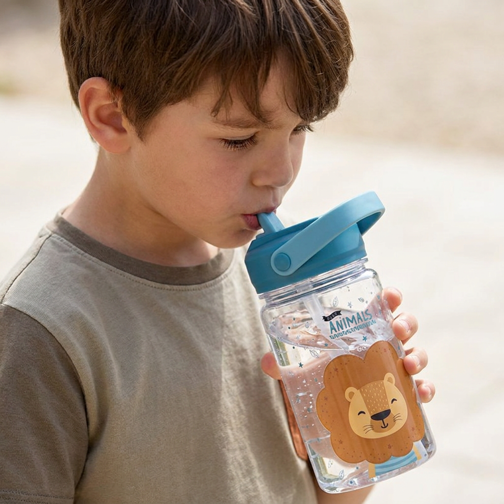 Botella Tritán con Adaptador Infantil – 3D Animals | Aurea Kids