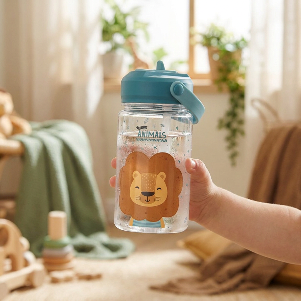 Botella Tritán con Adaptador Infantil – 3D Animals | Aurea Kids