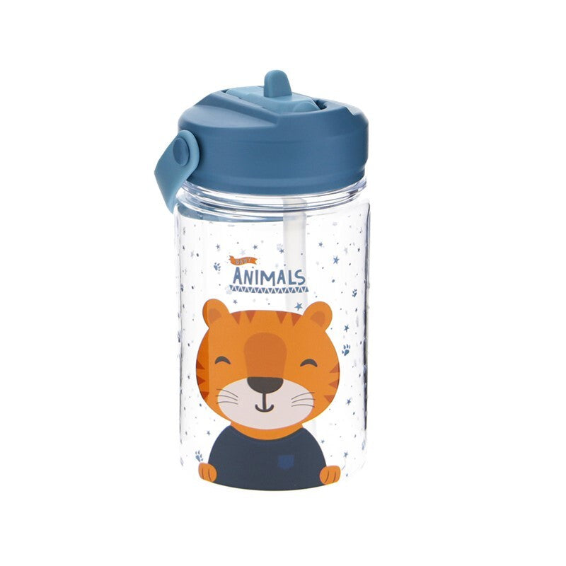 Botella Tritán 350ml Adaptador Infantil con Pajita - 3D Animals