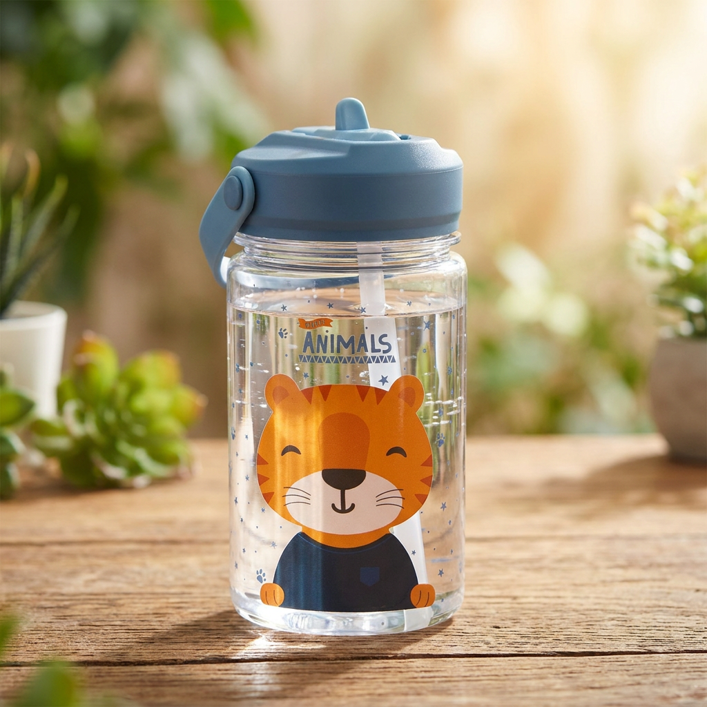 Botella Tritán con Adaptador Infantil – 3D Animals | Aurea Kids