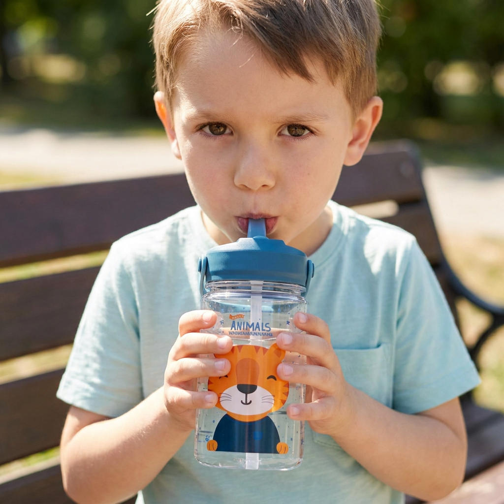 Botella Tritán con Adaptador Infantil – 3D Animals | Aurea Kids