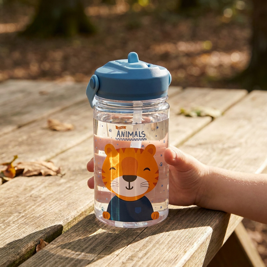 Botella Tritán con Adaptador Infantil – 3D Animals | Aurea Kids