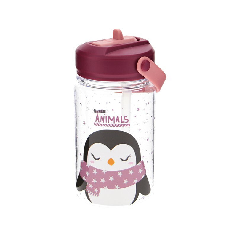 Botella Tritán 350ml Adaptador Infantil con Pajita - 3D Animals