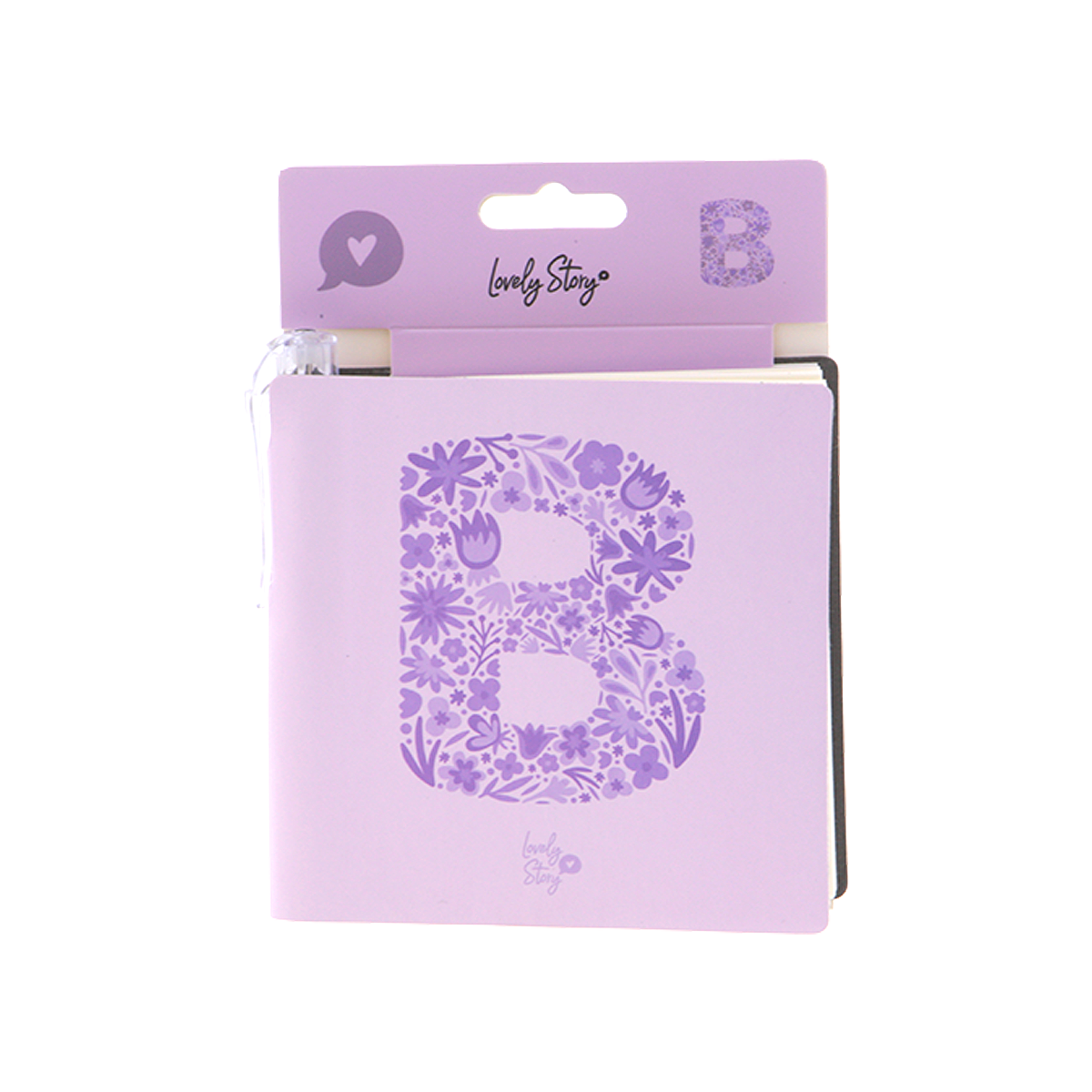 Cuaderno con inicial y boli - Lila