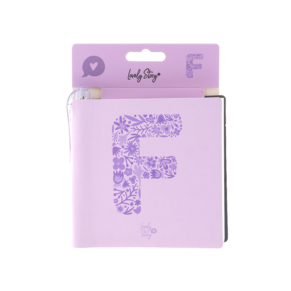 Cuaderno con inicial y boli - Lila