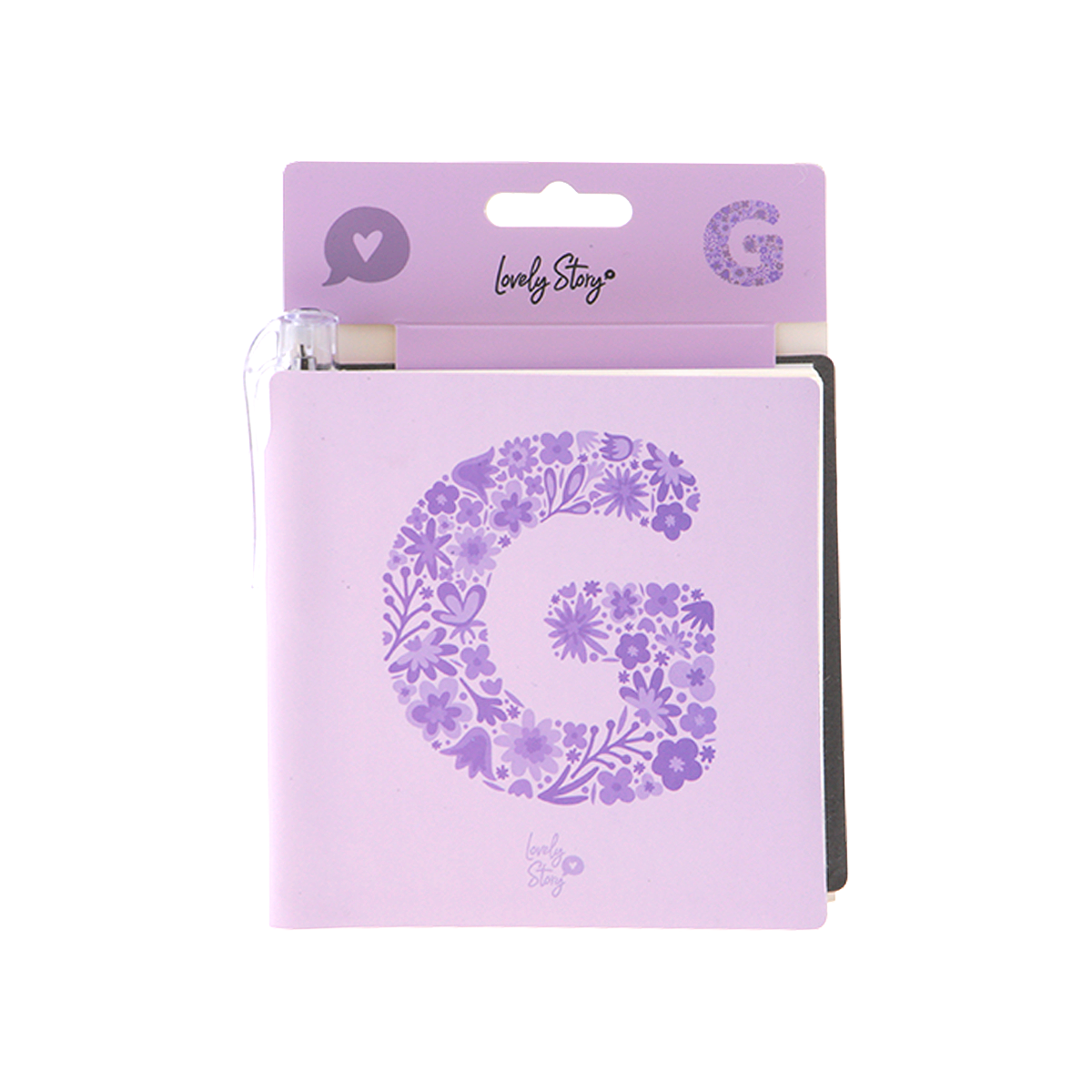 Cuaderno con inicial y boli - Lila