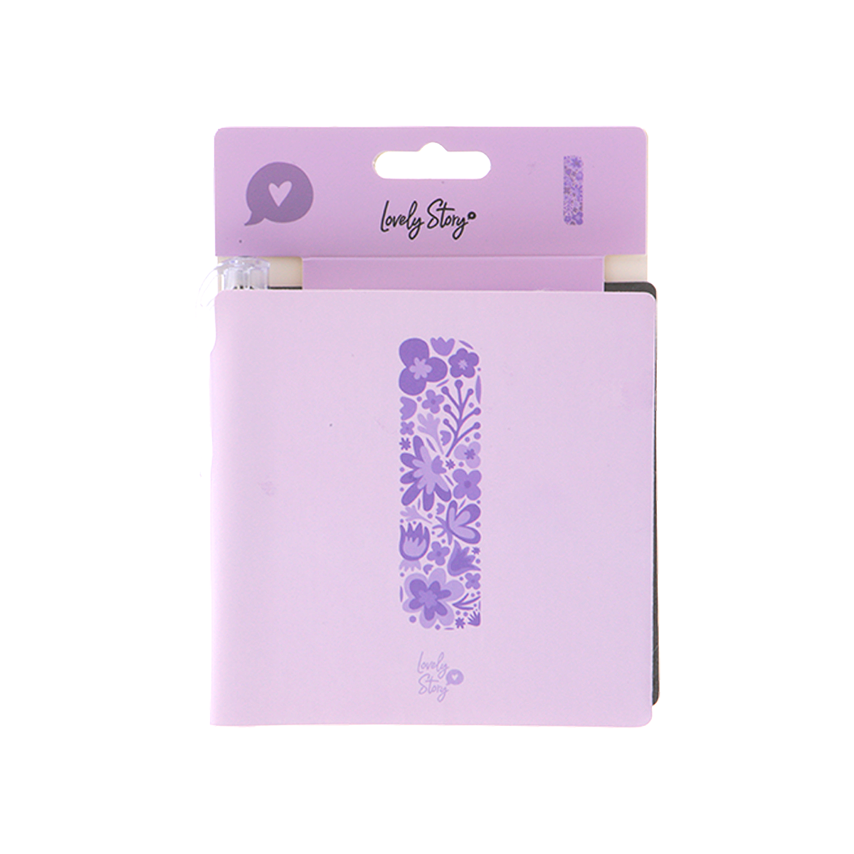 Cuaderno con inicial y boli - Lila