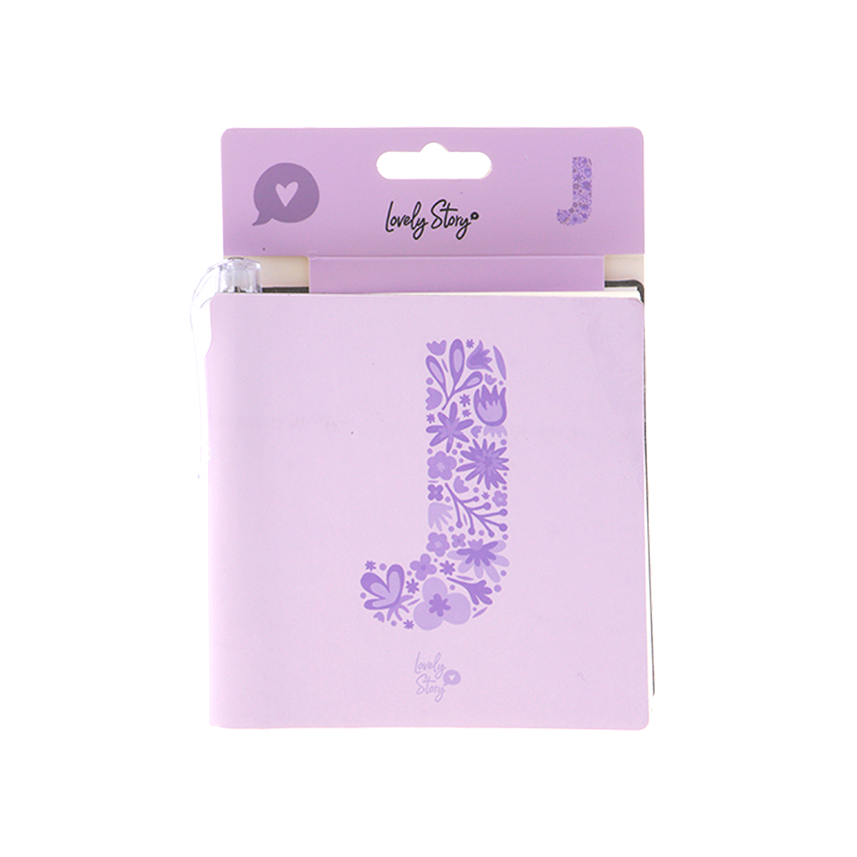Cuaderno con inicial y boli - Lila