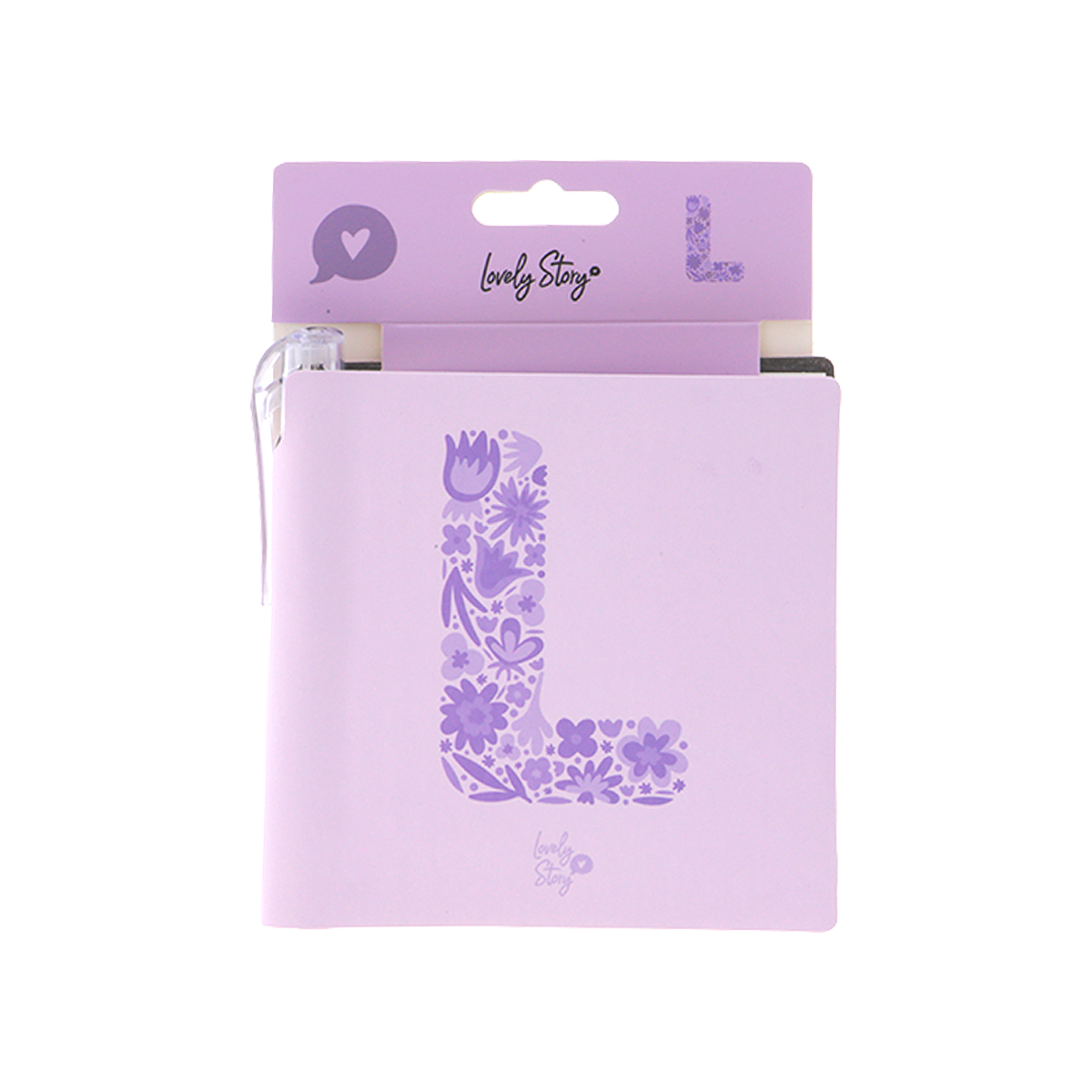 Cuaderno con inicial y boli - Lila