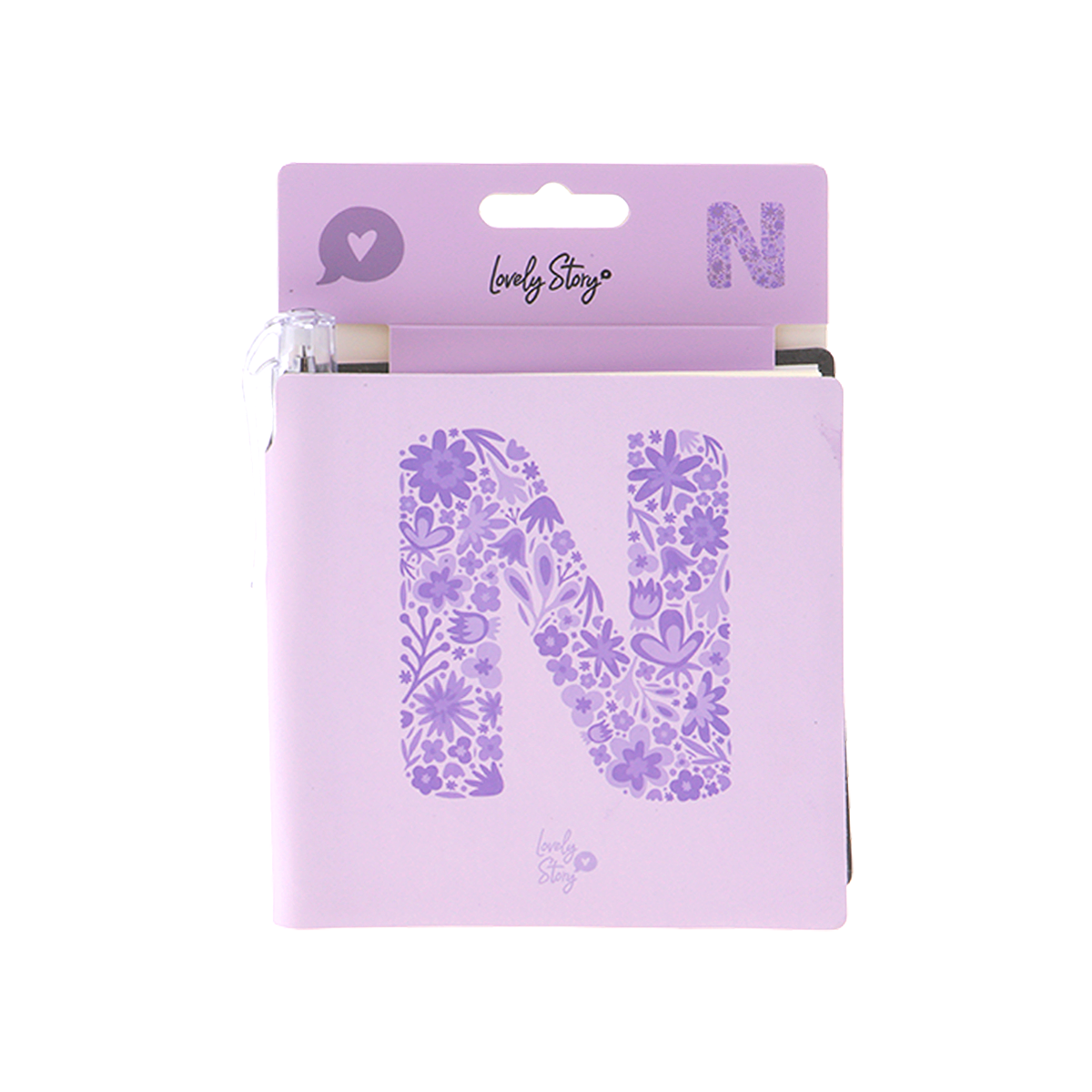 Cuaderno con inicial y boli - Lila