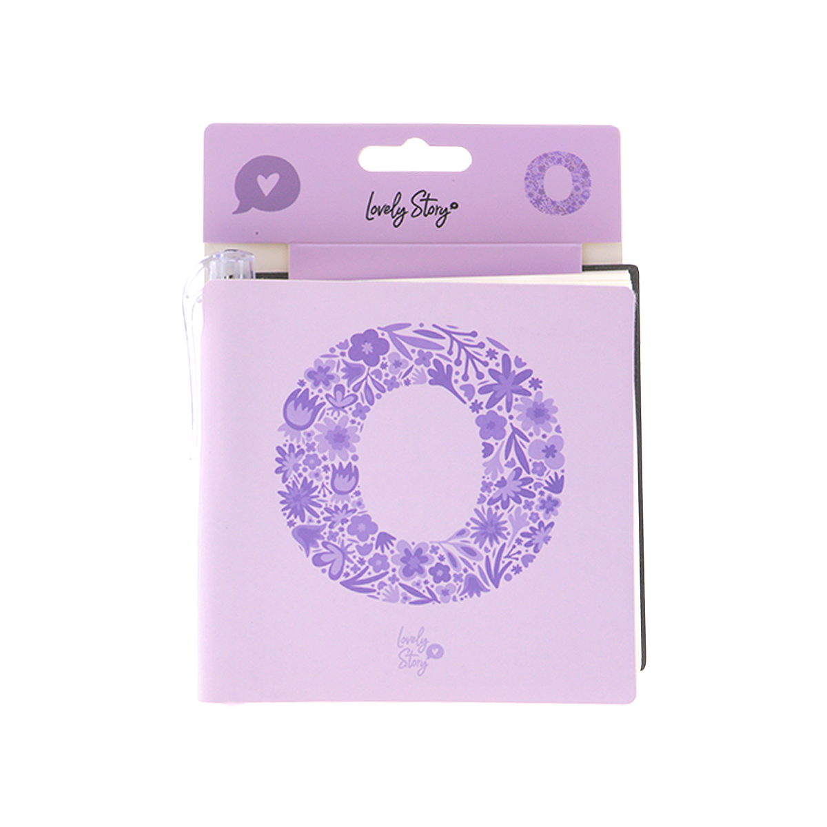 Cuaderno con inicial y boli - Lila