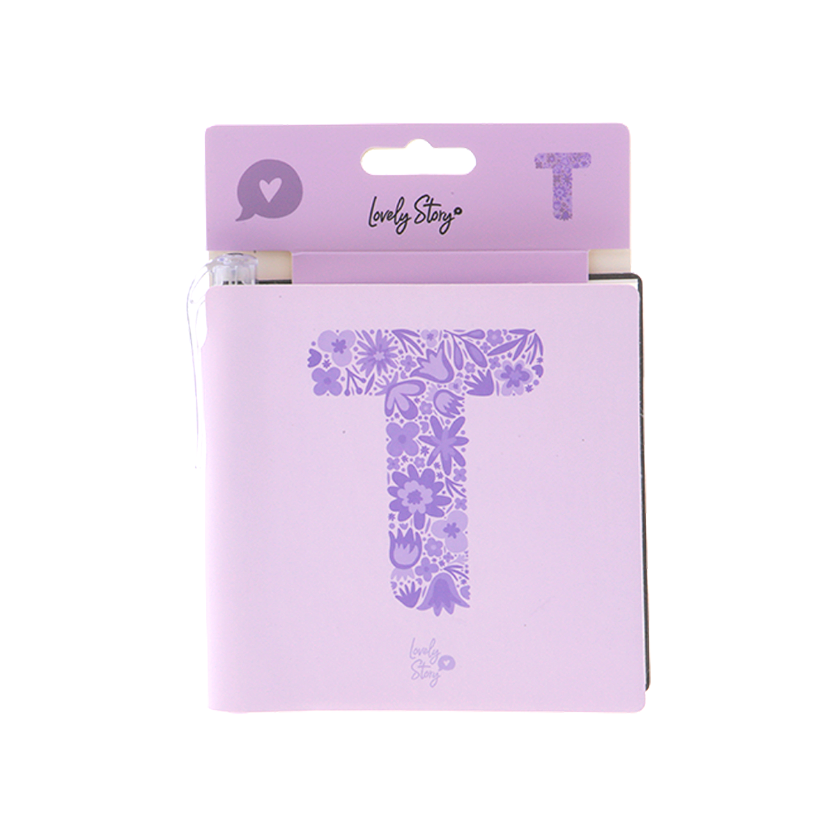 Cuaderno con inicial y boli - Lila