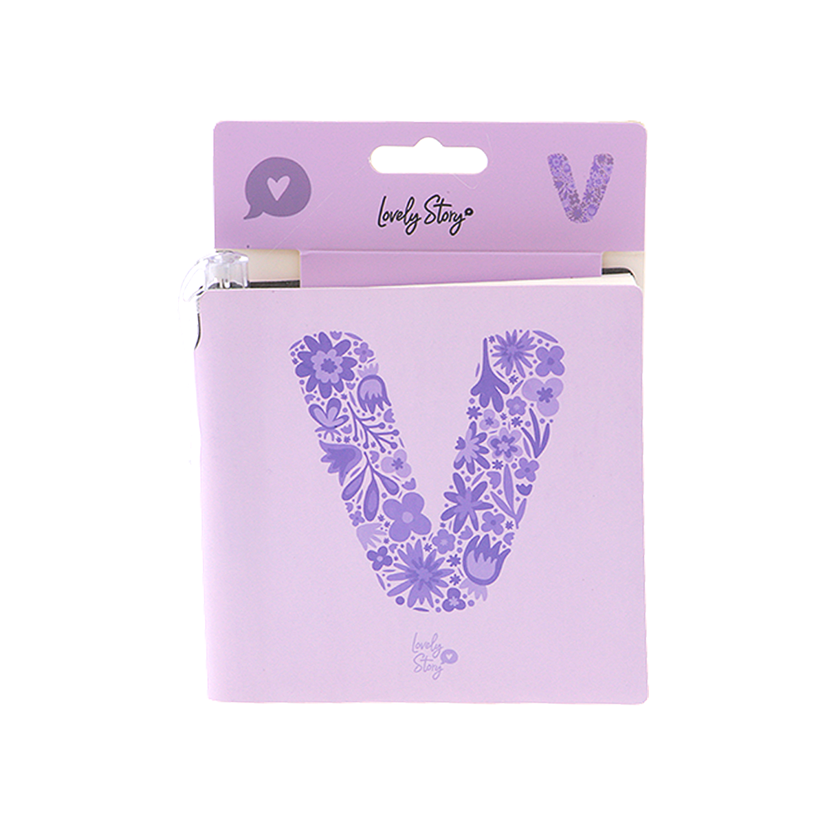 Cuaderno con inicial y boli - Lila