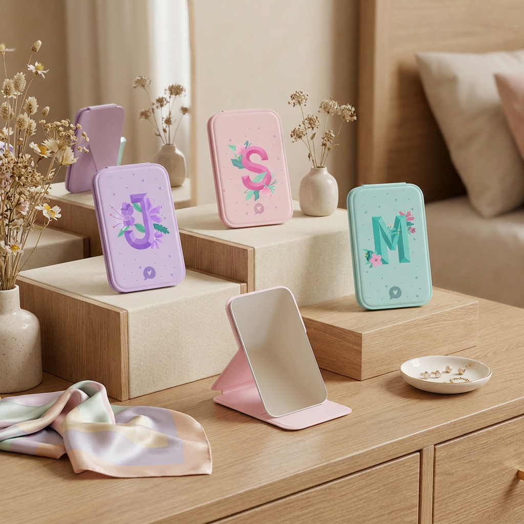 Espejo Pretty - Initial Blossom - Mint