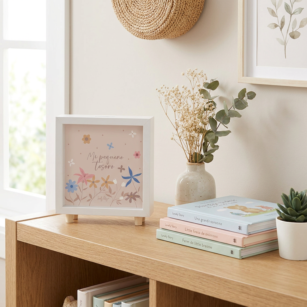 Hucha de Madera - Petal Whisper - Ice