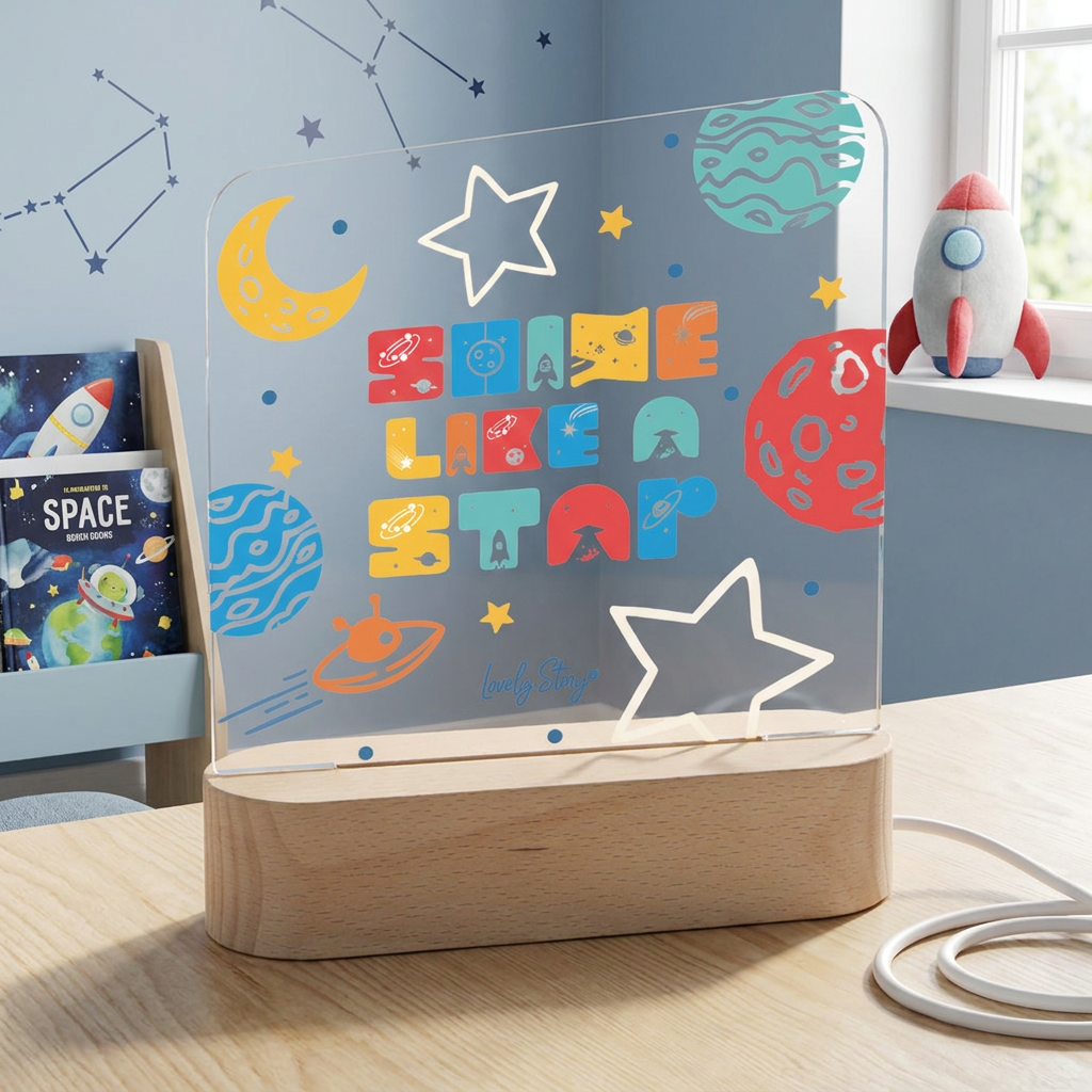 Lámpara de madera personalizable - Shine Like A Star