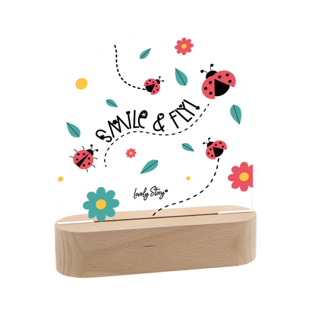 Lámpara de madera personalizable - Smile & Fly