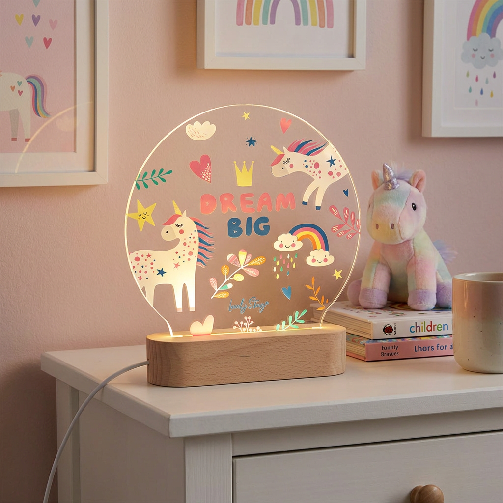 Lámpara de madera personalizable - Dream Big