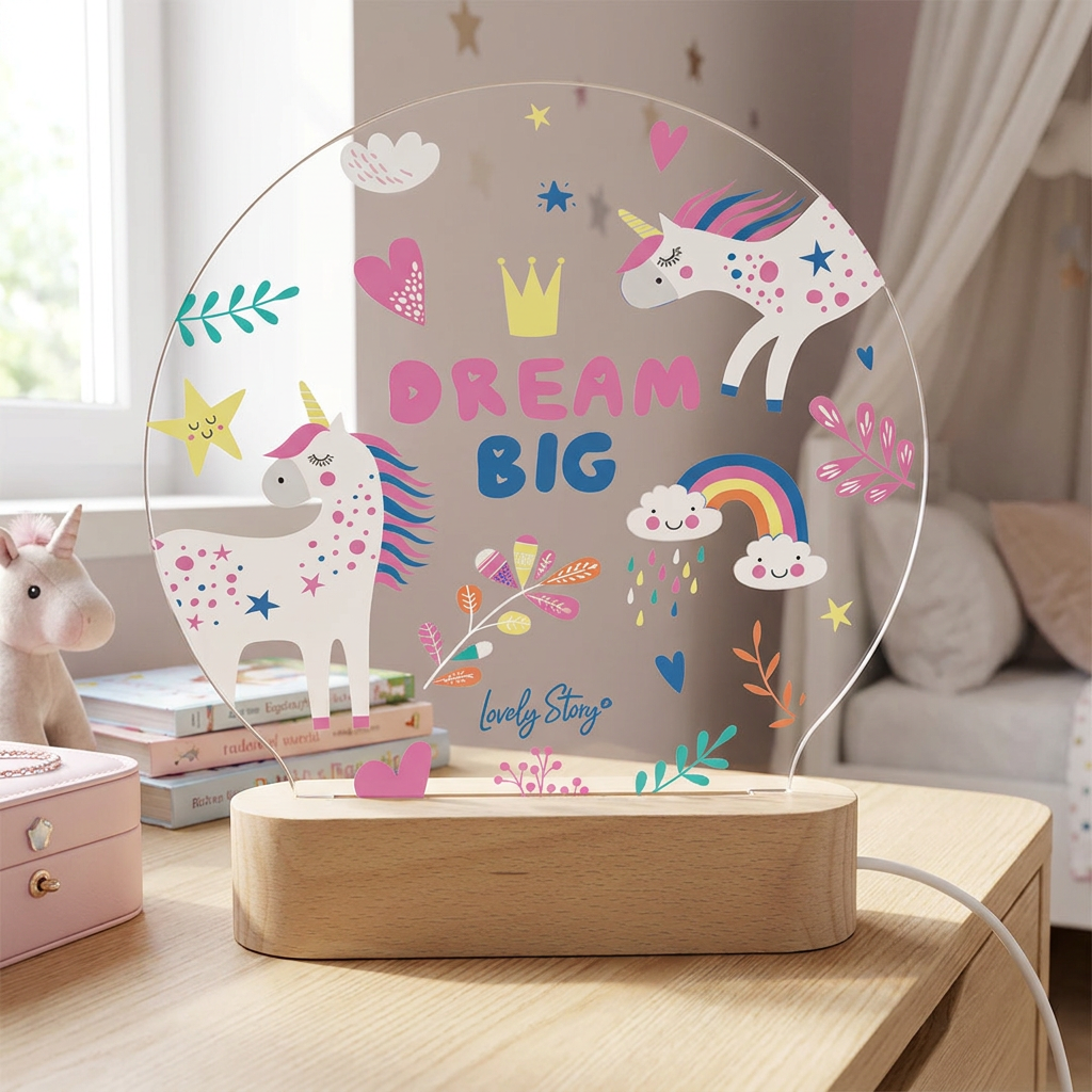 Lámpara de madera personalizable - Dream Big