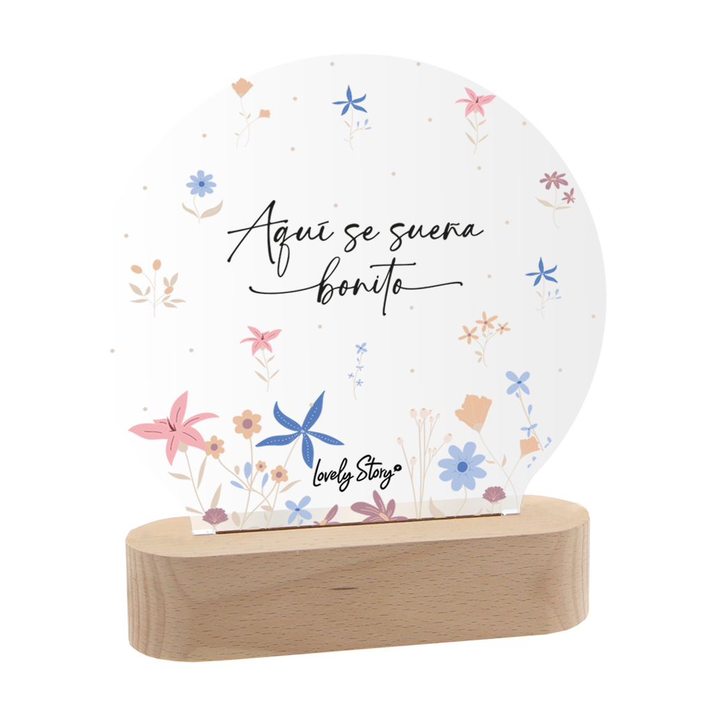 Lámpara de madera - Petal Whisper - Aquí se sueña bonito