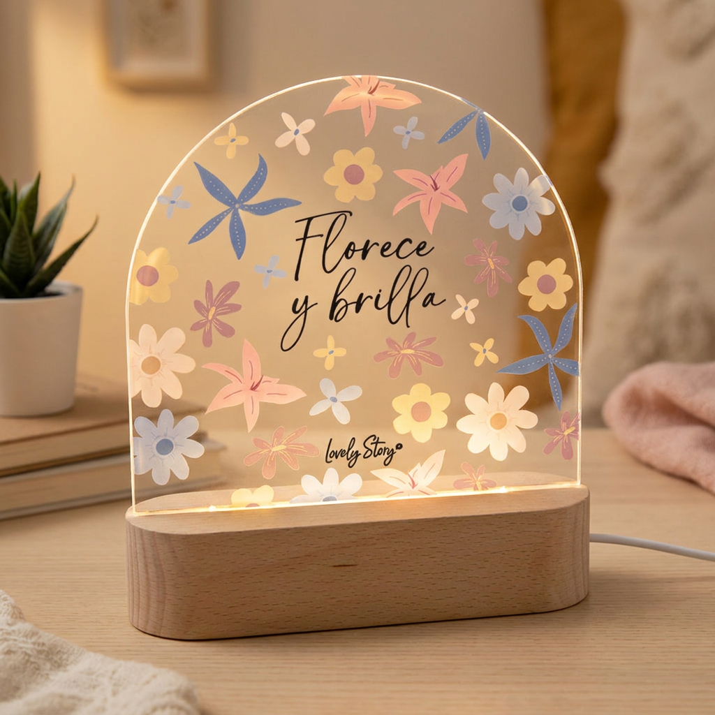 Lámpara de madera - Petal Whisper - Florece y brilla