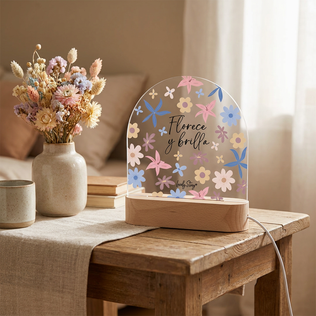 Lámpara de madera - Petal Whisper - Florece y brilla